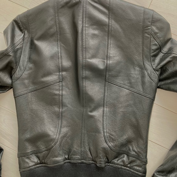 Black leather bomber jacket - XS - Women - Picture 16 of 16